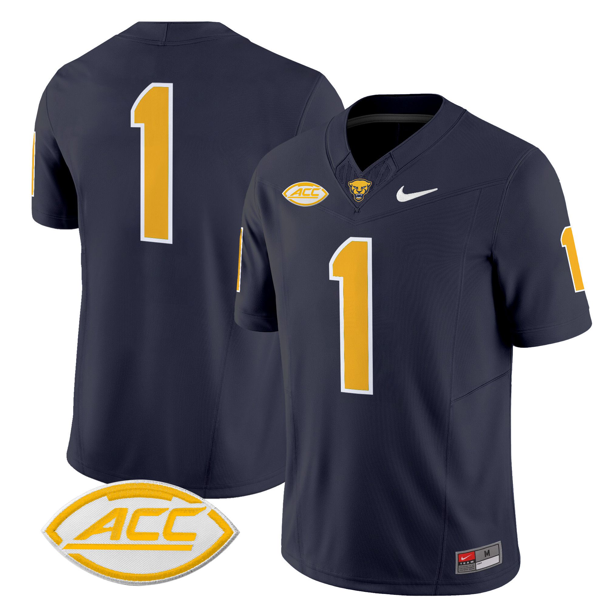 Men Pittsburgh Panthers 1 No Name Black Nike 2024 Vapor Limited NCAA Jersey style 1